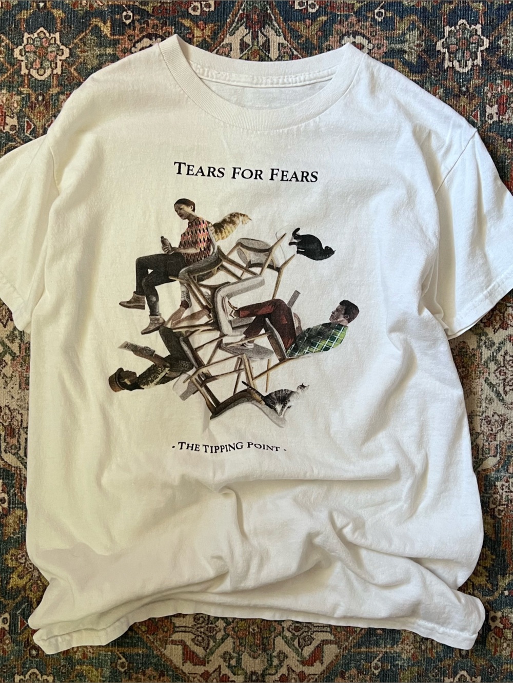 “The Tipping Point" White Graphic Tee - Men